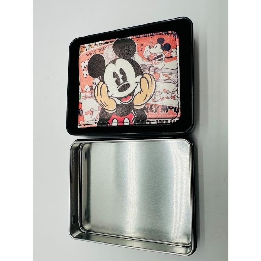 Disney Mickey Mouse Bifold Wallet Card Holder Black Cartoon Gift Mens